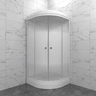 Душевая кабина Triton Лайт Щ0000061844 90x90 см профиль белый стекло с узором